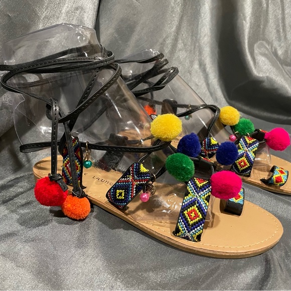 Chinese Laundry Posh Leg-Tie Pom Sandal - Picture 3 of 10